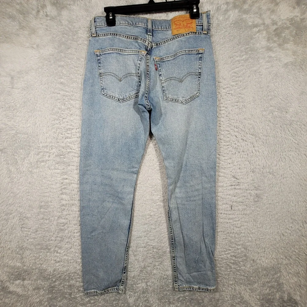 Levis‎ 512 Jeans Mens 31x30 Light Blue Distressed Slim Taper Denim